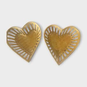 Vintage Schumann Bavaria Porcelain Reticulated Lusterware Heart | Set of 2 EUC